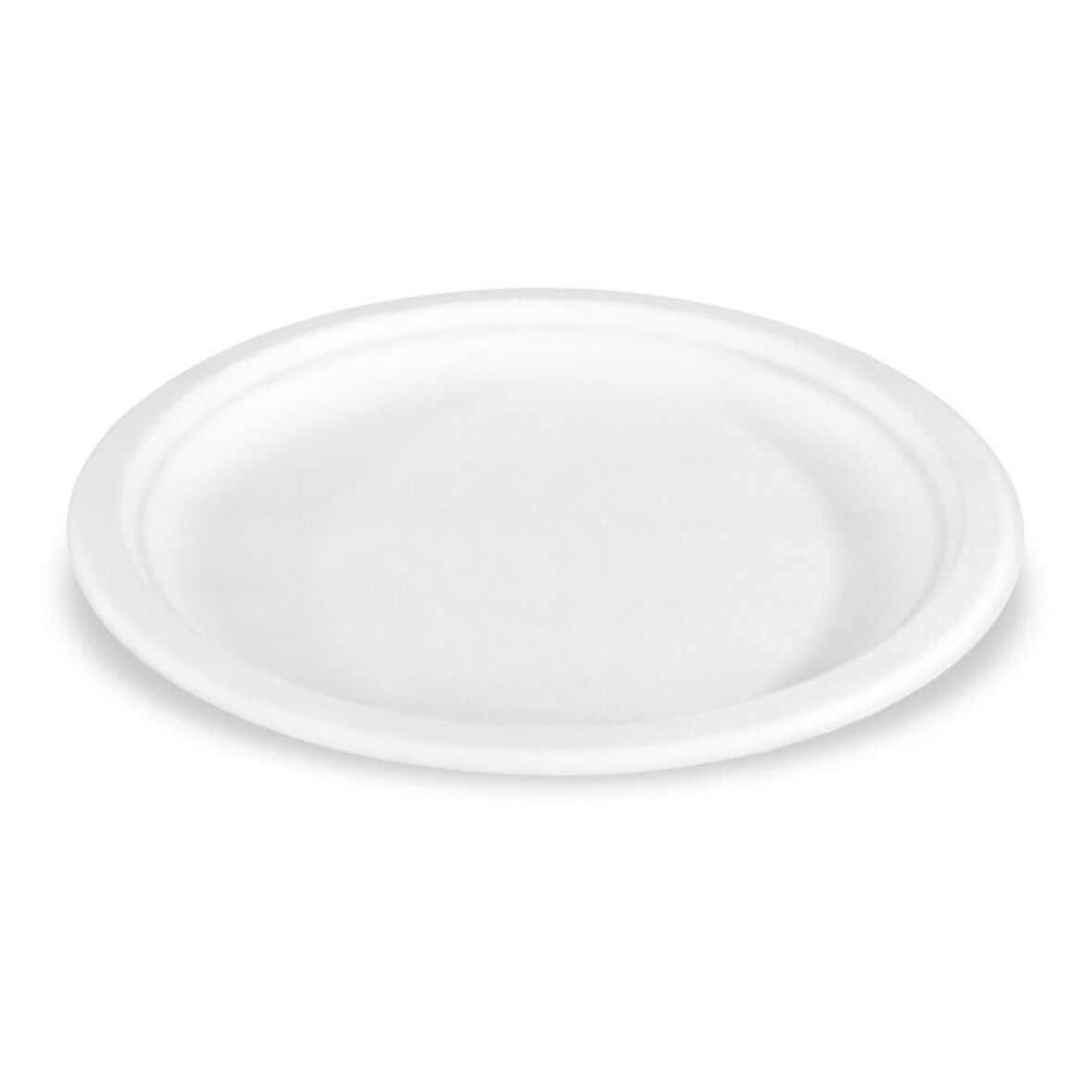 50x Bio Teller aus Zuckerrohr rund O 23cm weiß kompostierbar