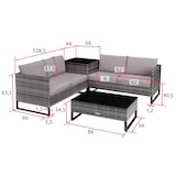 thumbnail of tectake Conjunto de ratán Ostuni  gris - 404301