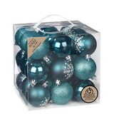 thumbnail of 27 Weihnachtskugeln 6cm Kunststoff Christbaumkugeln Weihnachtsbaumkugeln petrol