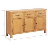 thumbnail of Helloshop26 - Buffet bahut armoire console meuble de rangement 112 cm bois de chêne massif 4402269