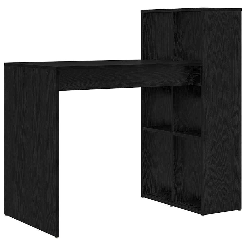 vidaXL Schreibtisch mit Regal Schwarz Eichen-Optik 108 x 55 x 103.5 cm