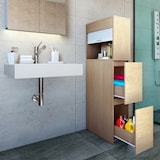 thumbnail of VCM Badmöbel Midischrank Tasalo Honig-Eiche H. 131 x B. 25 x T. 48 cm