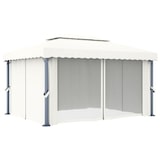 thumbnail of vidaXL Pavillon mit Vorhang 4x3 m Cremeweiß Aluminium