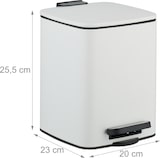 thumbnail of Relaxdays Kosmetikeimer, 6 L, Absenkautomatik, entnehmbarer Inneneimer, Metall, Bad Mülleimer, inkl. Müllbeutel, weiß