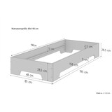 thumbnail of Stabiles Kinderbett in kompakter Form 80x190 Massivholz Kiefer mit Rollrost 60.56-08-190