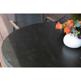 thumbnail of Tisch Malaga - 120 cm rund - gesinterter Stein dunkelgrau - Gestell Kreuz-Form