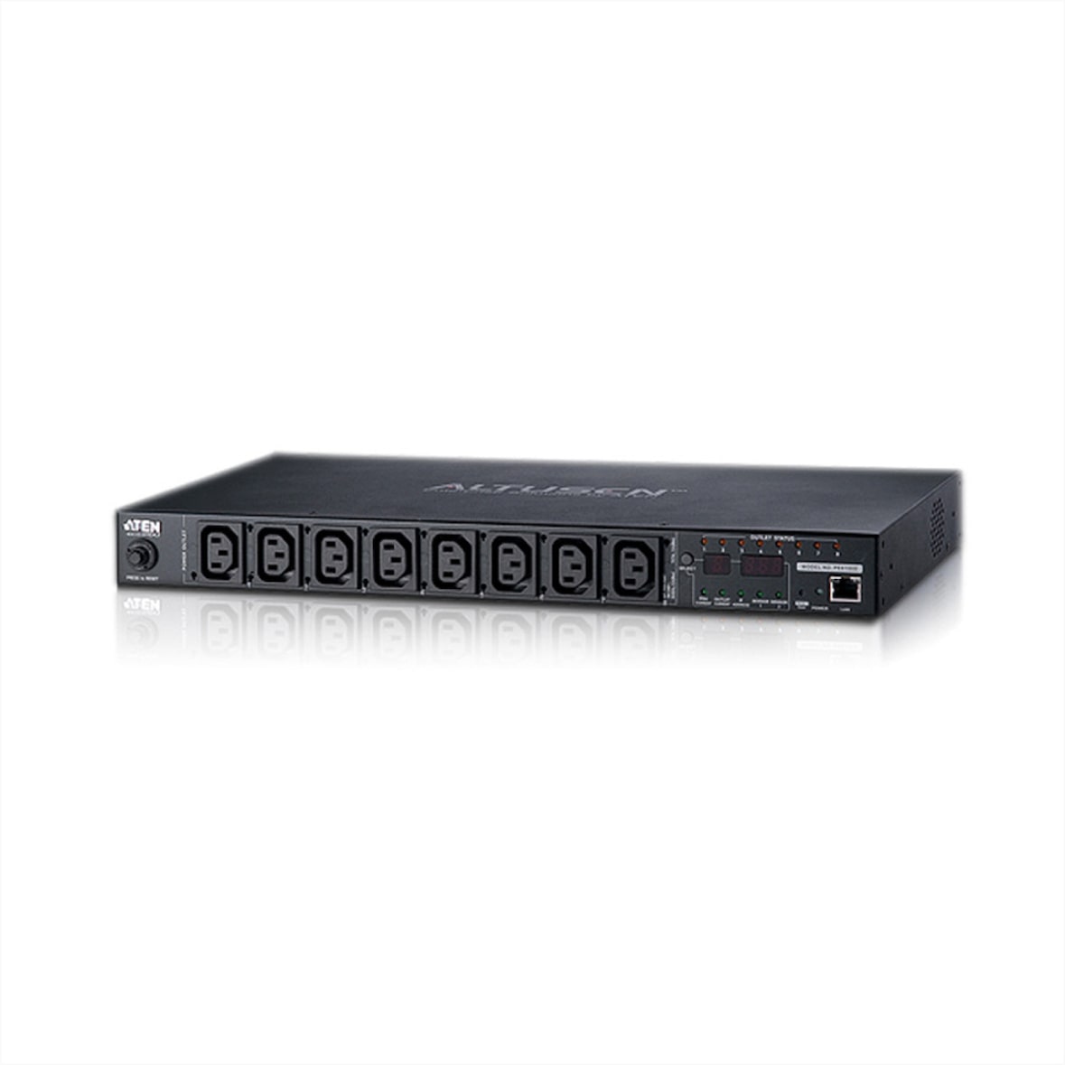 ATEN PE8108G IP-Fernschaltsteckdose, 8 Port, 1HE, 8xC13, 10A, Einzel-P.-Messung