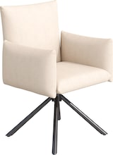 thumbnail of Esszimmerstuhl Set 6 Samt Beige 360 Grad drehbar mit Armlehnen Metallbeine ergonomische Rückenlehne hoher Sitzkomfort stabil und formstabil 88x60x60cm