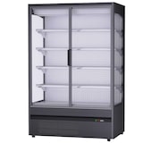 thumbnail of Gekoelde wandkoeler met glasdeuren zwart, 4 legplanken 5 niveaus - 1320x770x2000 mm - 830 W 230/1V - 24510601 Eurast
