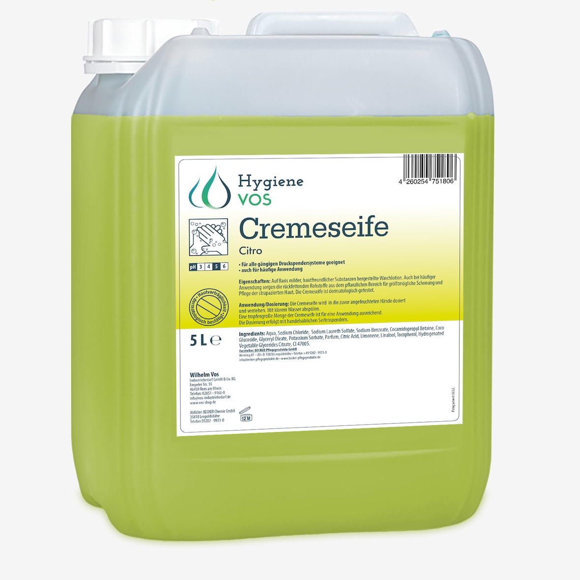Hygiene Vos - Citro Cremeseife 5L