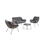 thumbnail of Tarrington House Outdoor Lounge 4-tlg., Stahl/Polyester/Polyrattan, 2 Einzelsesseln, 1 2-Sitzer Sofa, 1 Couchtisch, mehrfarbig