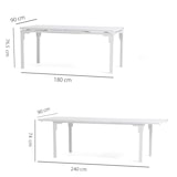 thumbnail of Table de jardin extensible 180/240x90 cm,structure en acier,plateau effet bois,10 personnes,pour jardin ou terrasse - THOMAS XL - Blanc