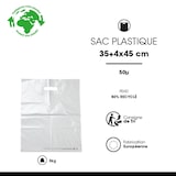thumbnail of Witte plastic tas met uitsnijdingen in gerecycled LDPE 35 x 45 + 4 cm per 1000 - Gimex