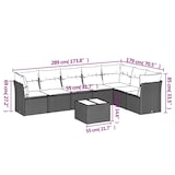 thumbnail of vidaXL 8-tlg. Garten-Sofagarnitur mit Kissen Braun Poly Rattan