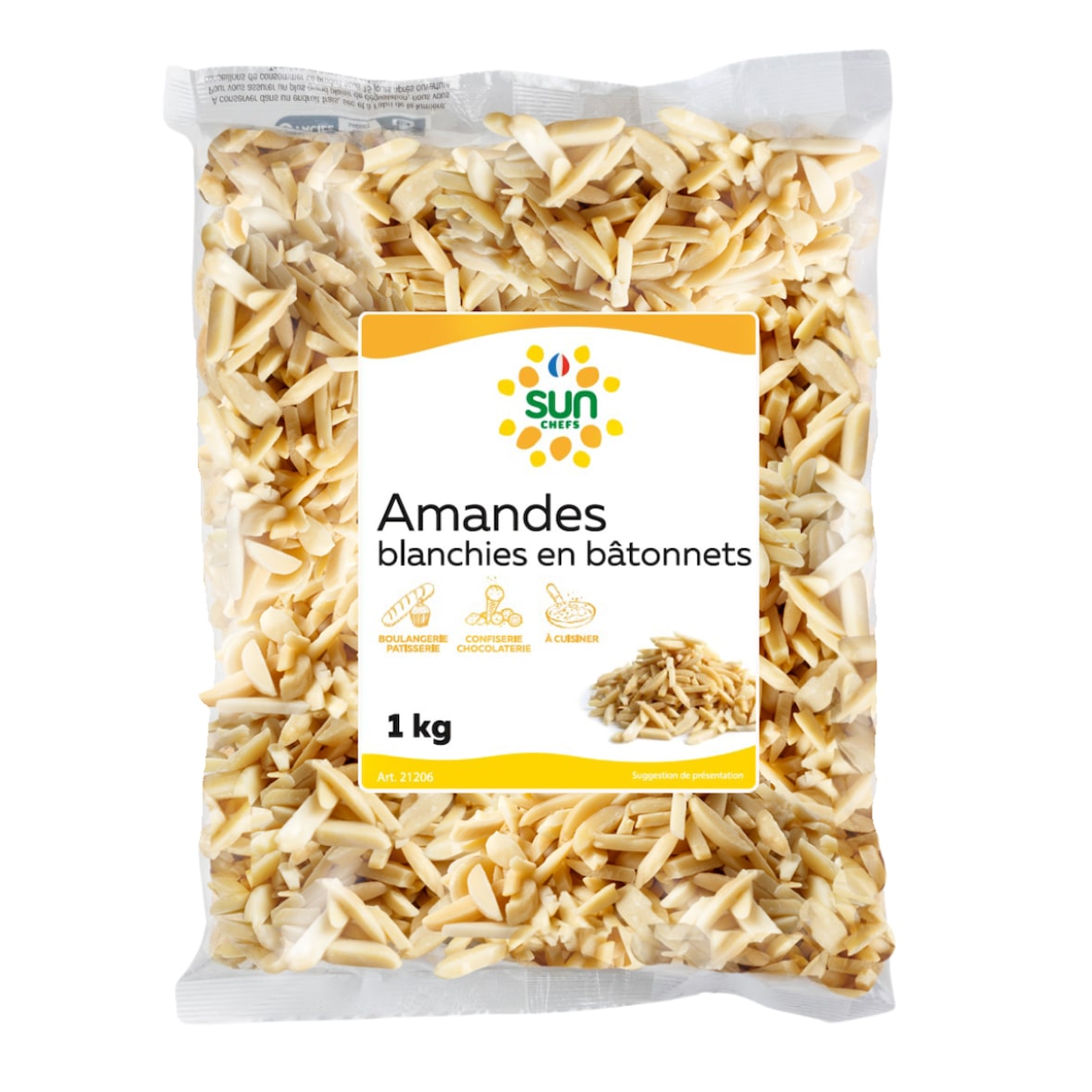 Amandes Blanchies en Bâtonnets - Lot de 10