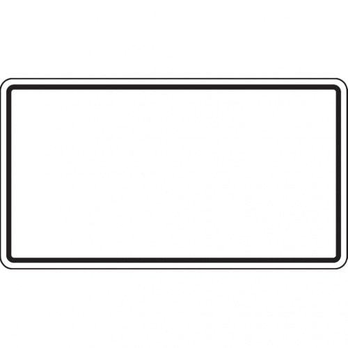 Verkehrszeichen blanko, weiß/schwarz, Aluminium RA1, reflektierend, 231x420mm