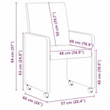 thumbnail of vidaXL Esszimmerstühle mit Rollen 2 pcs Grau 57 x 66 x 94 cm