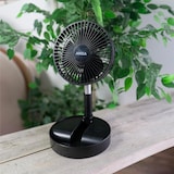 thumbnail of Stille draadloze ventilator met USB oplaadbare batterij ZWART Opvouwbare en telescopische standaard Afstandsbediening 24 uur batterijduur Jocca