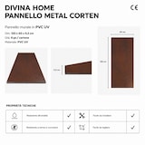 thumbnail of Panel decorativo con efecto de metal Corten oxidado, juego de 6 piezas, 120x60 cm, en PVC UV Ultra Slim