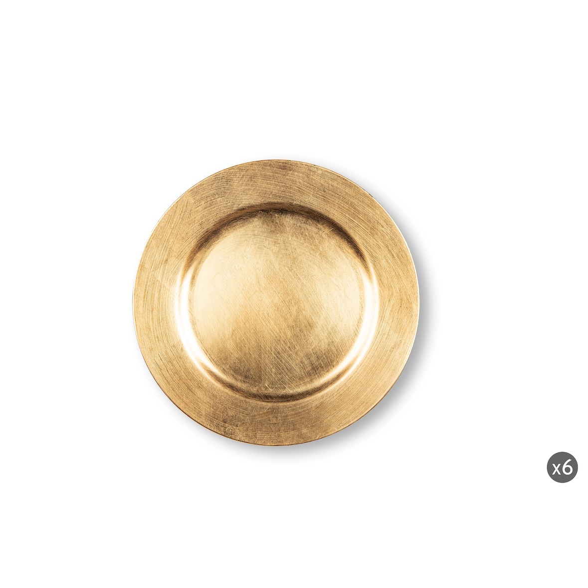 Excelsa lot de 6 sous-plats Gold plastique 33xH1,7x33 cm oro