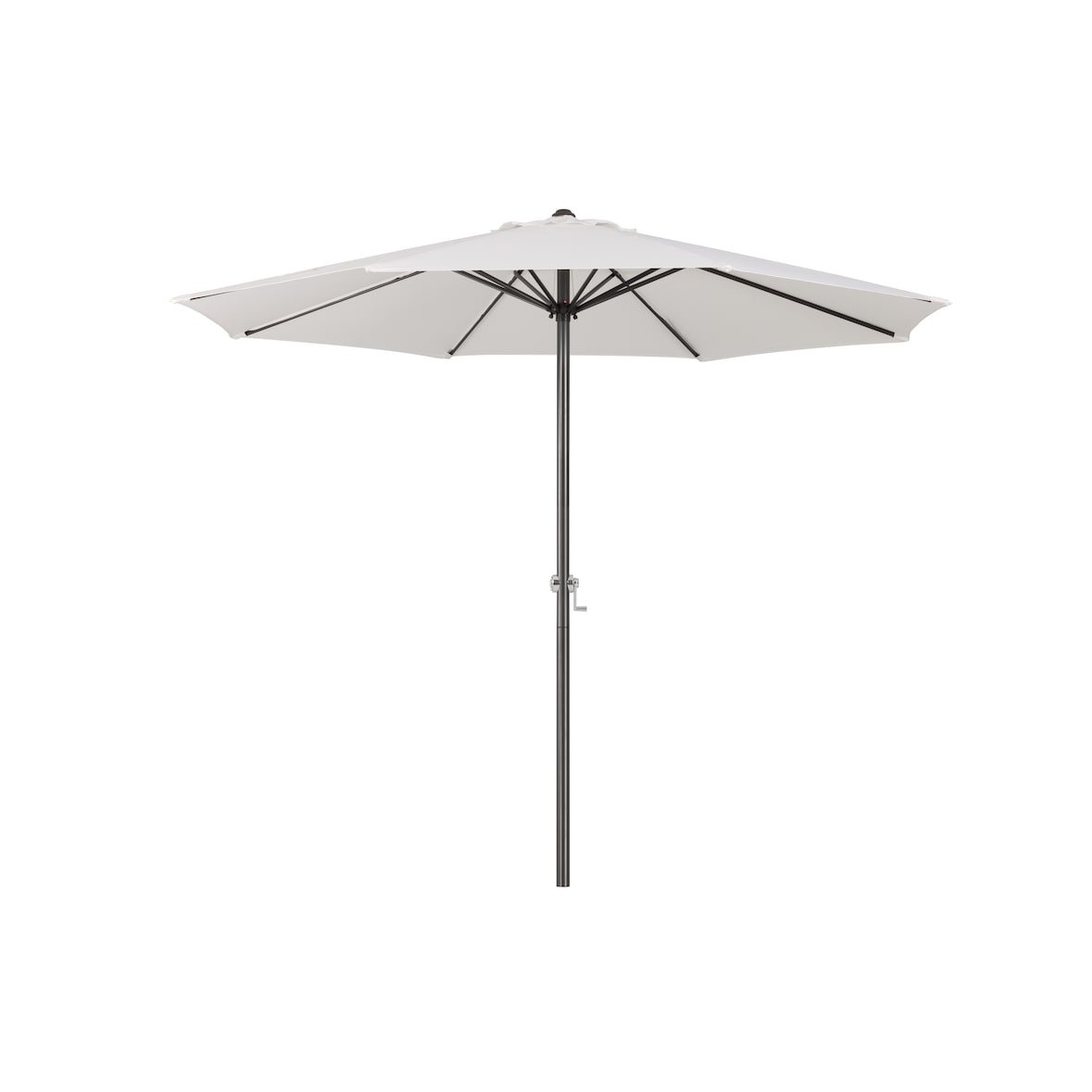 Tarrington House Sombrilla redonda Merida, aluminio, Ø 2.9 x 2.5 m, repelente al agua, blanco/gris