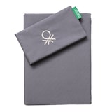 thumbnail of Benetton - 2-delige beddenset (dekbedovertrek 150x220 + kussensloop 63x63 cm) donkerblauw/beige
