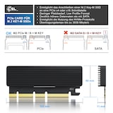 thumbnail of CSL Computer-Adapter, PCIe Karte, Erweiterungskarte für M.2 Key-M SSDs, NVMe Standard