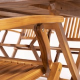 thumbnail of Conjunto para exterior de madera teca, Mesa rectangular 150 cm y 6 sillones plegables, Madera teca grado A, Tratamiento al agua aplicado