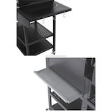 thumbnail of Tarrington House Barbecue a gas e carbone con 3 bruciatori + bruciatore laterale Carson, 42 × 96 cm, tavolino laterale, ruote, acciaio, nero