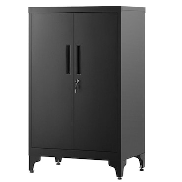 Helloshop26 - Caisson de bureau placard polyvalent armoire de bureau à 2 portes verrouillable 40 x 60 x 90 cm meuble de rangement en acier pour bureau