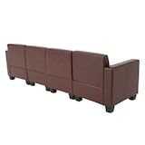 thumbnail of Modular 4-Sitzer Sofa Couch Lyon, Kunstleder ~ rot-braun