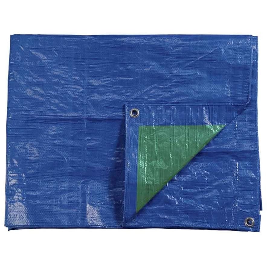 Markise 5 x 8 m, doppelseitig, blau/grün, Metallösen, Dichte 90 g/m2, Edm