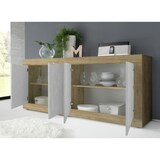 thumbnail of Matelpro - Buffet/bahut moderne 207 cm chêne cadiz/blanc structuré Agathe - Moderne & Design - -  -Types de portes: Battantes