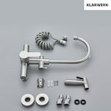 thumbnail of JULIE | horeca mengkraan wandmontage zilver | professionele keukenkraan rvs met handdouche | restaurant wandkraan hoge uitloop