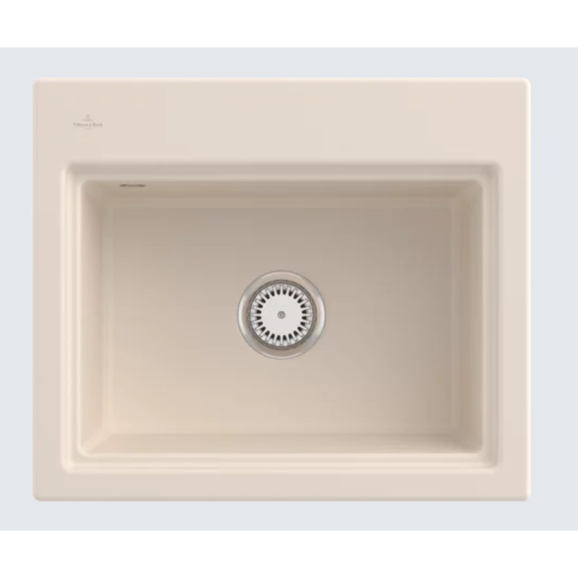 Villeroy&Boch Rechteckiges Spülbecken, Keramikspüle Subway Style 60 S Ivory beige, 60x51cm, Unterschrankbreite 60cm