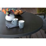 thumbnail of Tisch Malaga - 120 cm rund - gesinterter Stein dunkelgrau - Gestell Kreuz-Form