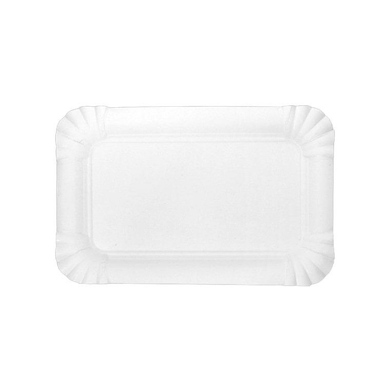 MONOUSO - Papieren Dienblad Rechthoekige vorm Wit 12x19cm (50 Stuks)