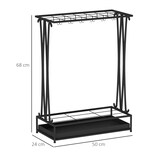 thumbnail of HOMCOM Paragüero de Acero Galvanizado Soporte de Paraguas Estrecho con Bandeja de Goteo Extraíble 4 Ganchos 28x14x41 cm Blanco