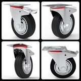 thumbnail of PRIOstahl Transportrollen 75 mm Rollensatz 2 Lenkrollen + 2 Lenkrollen mit Bremse schwarz Schwerlast