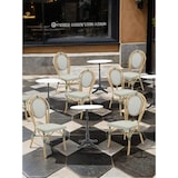 thumbnail of METRO PROFESSIONAL Chaise bistrot de terrasse PASSY, aluminium/dossier textile, aspect bamboo, vert/beige
