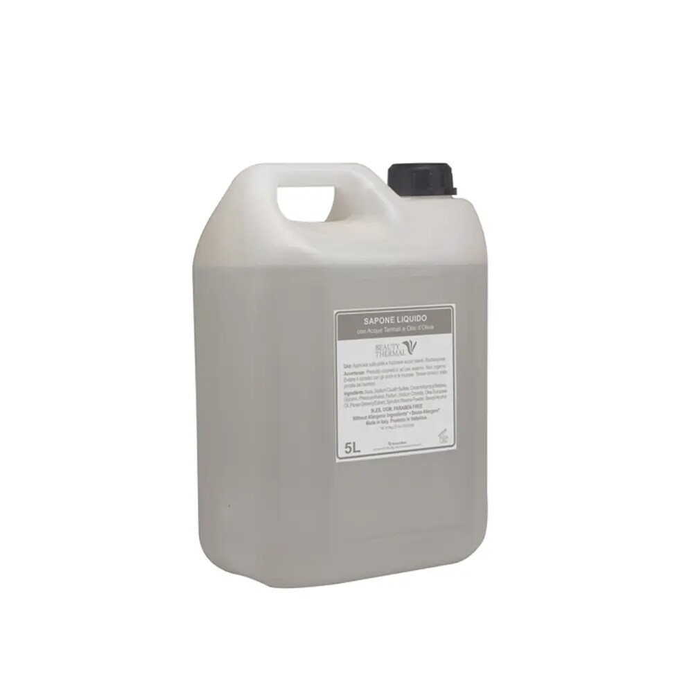 Sapone liquido 5L Beauty-Thermal con acque termali, prodotto in Italia, senza allergeni e parabeni