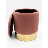 thumbnail of Samthocker Ø 31 H 38 cm Velour Hocker mit Stauraum u. Deckel - Deko Hocker Samt Pouf : rose