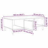 thumbnail of vidaXL Couchtisch Weiß 102 x 55 x 35 cm Holzwerkstoff