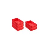 thumbnail of PROREGAL 5x Rote Industriebox 300 B | HxBxT 8,1x18,3x30cm | 3,4 Liter | Sichtlagerkasten, Sortimentskasten, Sortimentsbox, Kleinteilebox