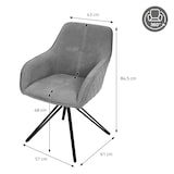 thumbnail of ML-Design – Esszimmerstuhl drehbar Grau | Textil Webstoff, Armlehnen & Rückenlehne, 360° Drehstuhl, Metallbeine, ergonomisch gepolstert