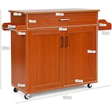 thumbnail of COSTWAY Keukenwagen met handdoekhouder en kruidenplank, keukeneiland met lade en hoogteverstelbare plank