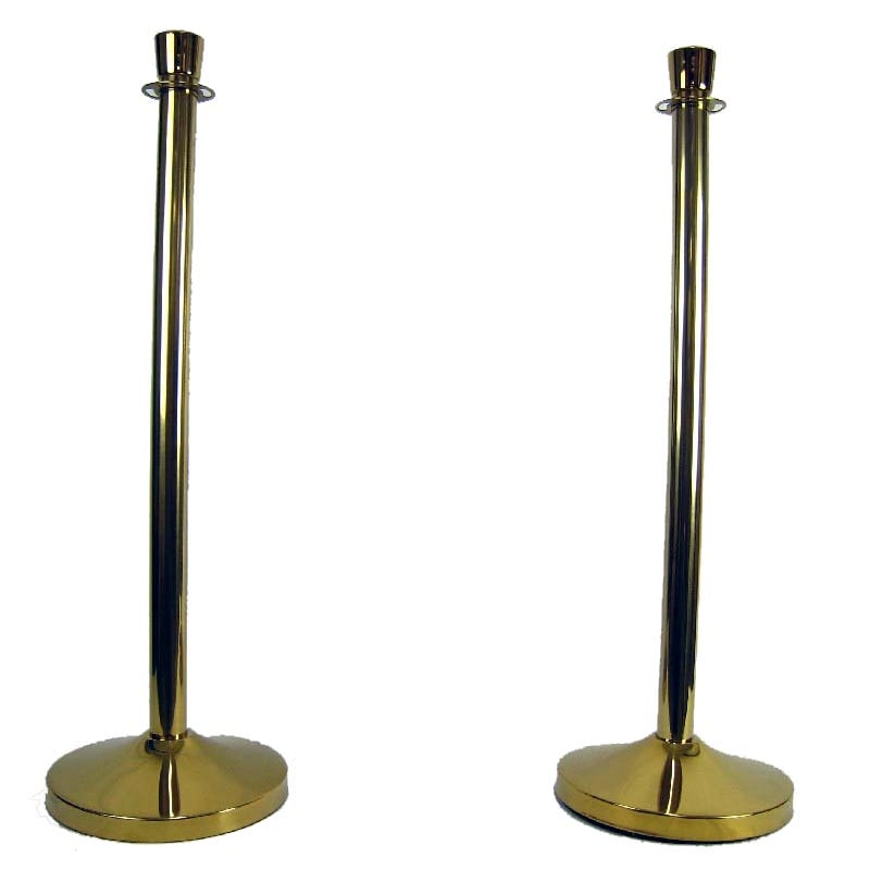 2x Absperrpfosten Gold Krone  D320mm - D51x1000mm Absperrständer Abgrenzungsständer