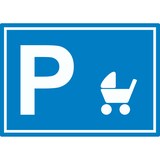thumbnail of Kinderwagen Parkplatz Aufkleber waagerecht A9 (37x52mm)