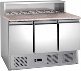 thumbnail of Gastro Kühltisch Pizzakühltisch Edelstahl | Granitarbeitsplatte | 333 L | 3 Türen | Kühltheke Profi