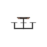 thumbnail of Euroterrasse Table+assises orpin 3pl+pmr l1420mm carree  metal gris 7016 hpl teck